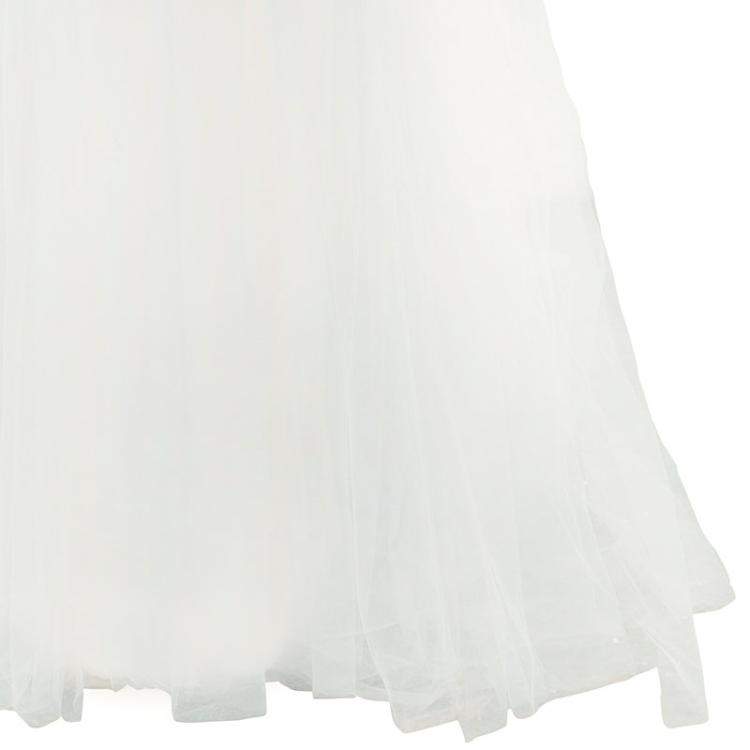 Pre Owned Marchesa Ruffle Embellished Wedding Dress XS