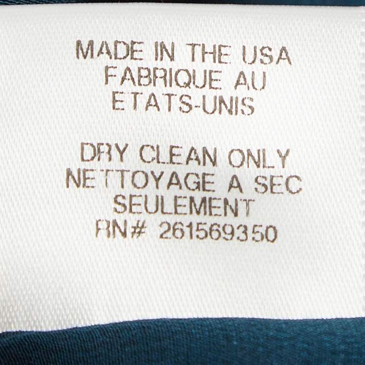 Pre Owned MARCHESA VOYAGE Blue Crystal Embellished Silk Satin Gown S