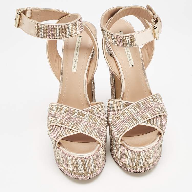 Pre Owned Marco de vincenzo Multicolor Leather Ankle Strap Sandals Size 38