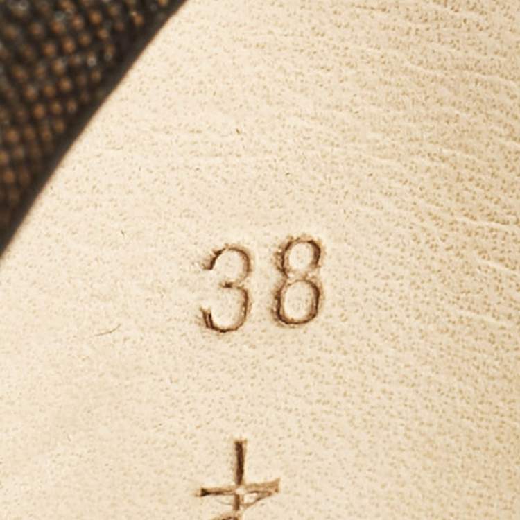 Pre Owned Marco de vincenzo Gold/Silver Lurex Fabric Braided D'orsay Pumps Size 38