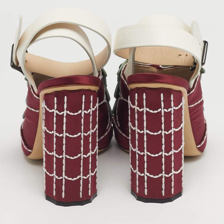 Pre Owned Marco de vincenzo Size 39 Multicolor Satin Butterfly Peep Toe Slingback Sandals