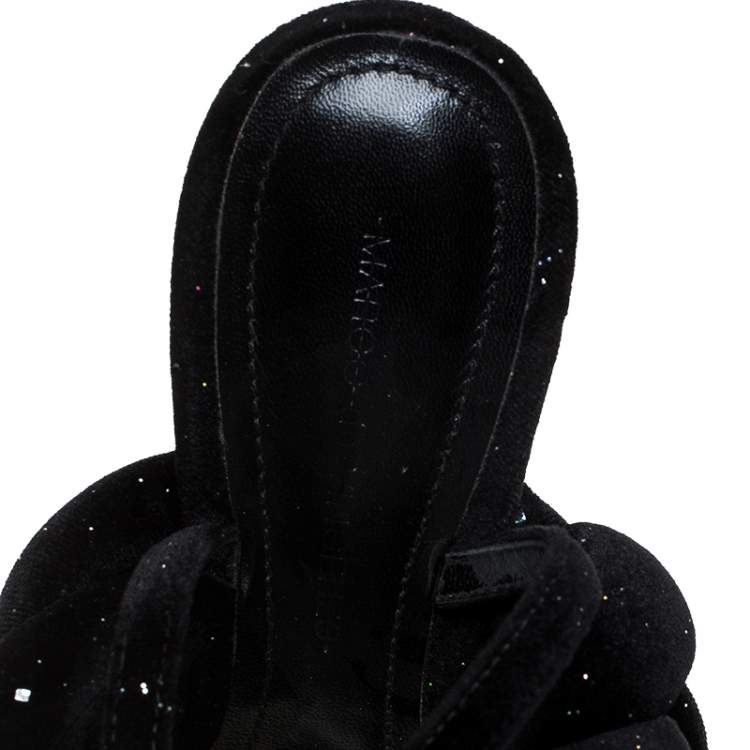 مملوكة مسبقًا Marco De Vincenzo Black Velvet Rope Braided Rope Sandal Size 37