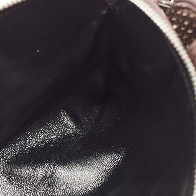 Pre Owned Maria Oliver Brown Python Double Zip Crossbody Bag