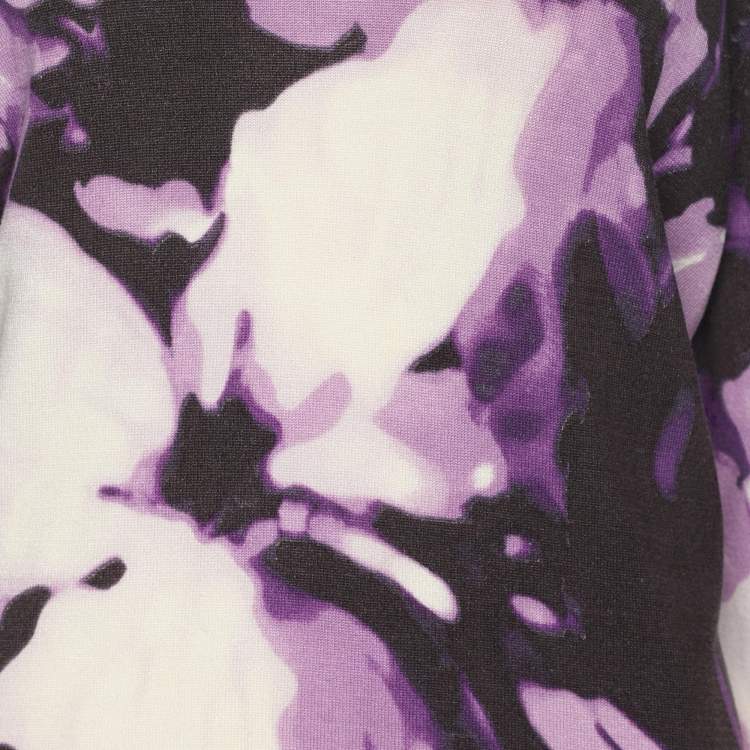 Pre Owned Marina Rinaldi Multicolor Printed Silk Sweater L