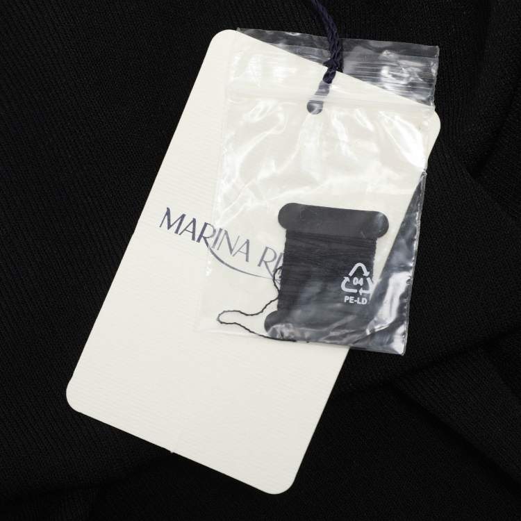 Pre Owned Marina Rinaldi Black Jersey Cardigan Set L