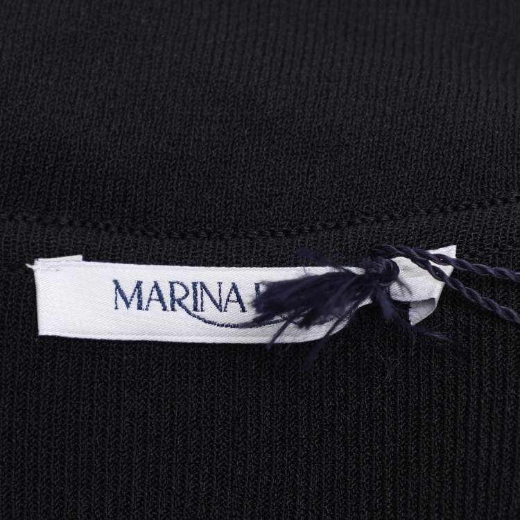 Pre Owned Marina Rinaldi Black Jersey Cardigan Set L