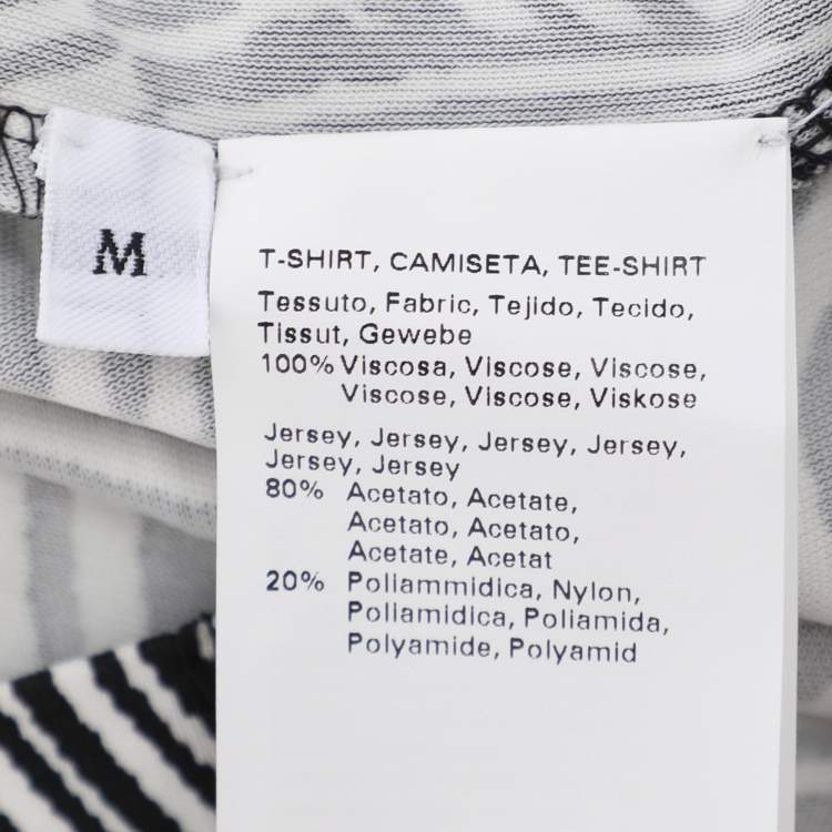 Pre Owned Marina Rinaldi Black/White Jersey Psychadelic Stripe Tunic M