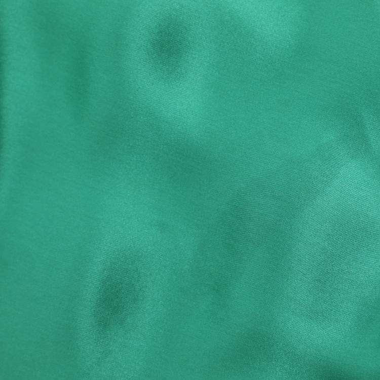 Pre Owned Marina Rinaldi Green Silk Embellished Tops L