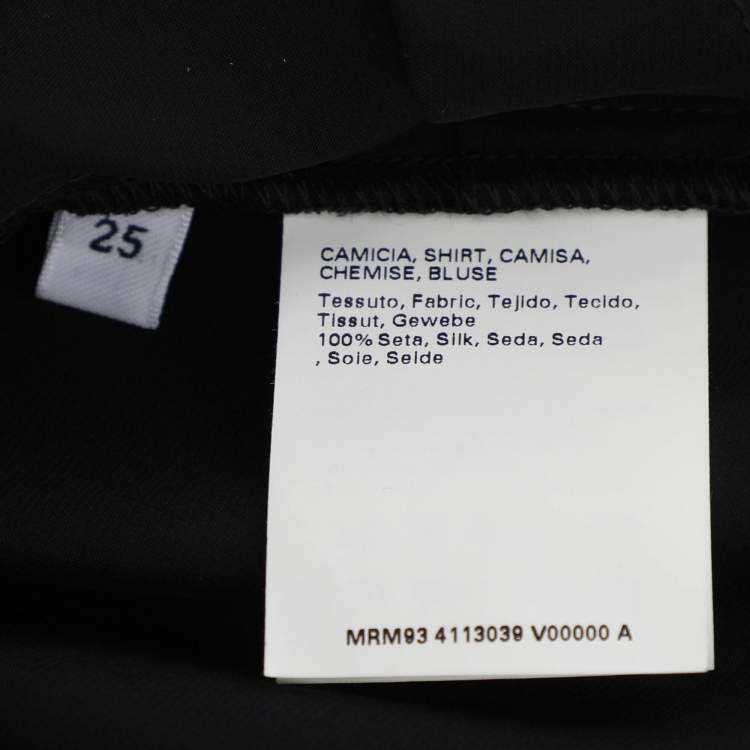 Pre Owned Marina Rinaldi Black Silk Long Sleeve Shirt L