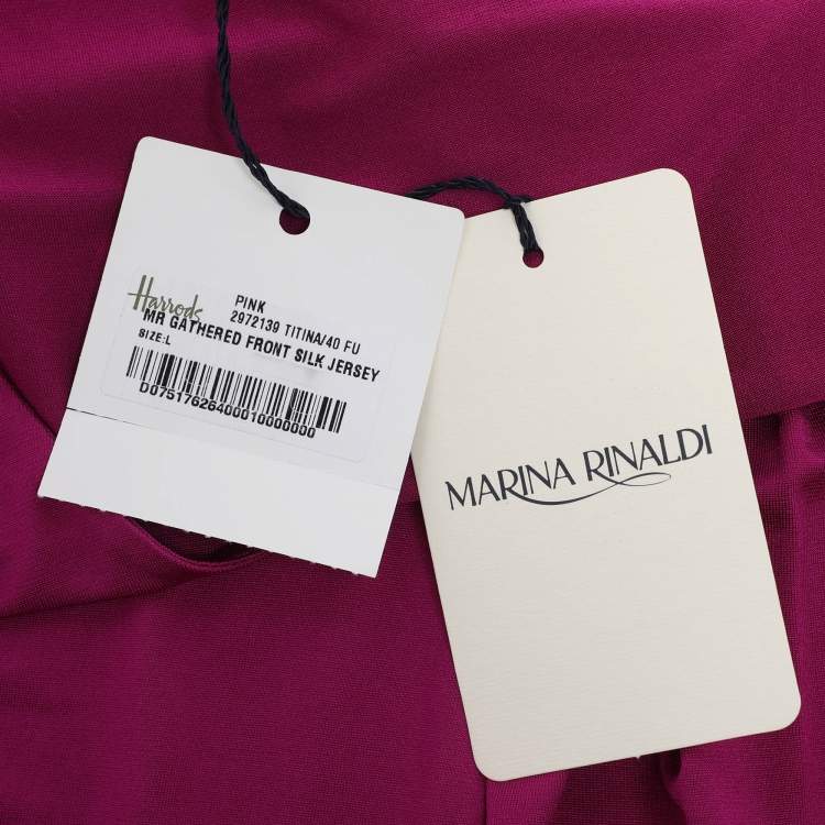 Pre Owned Marina Rinaldi Purple Jersey Gathered Front Top L