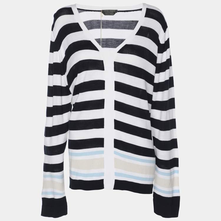 مملوكة مسبقًا Marina Rinaldi Multicolor Stripe Knit Fabric Sweatshirt L