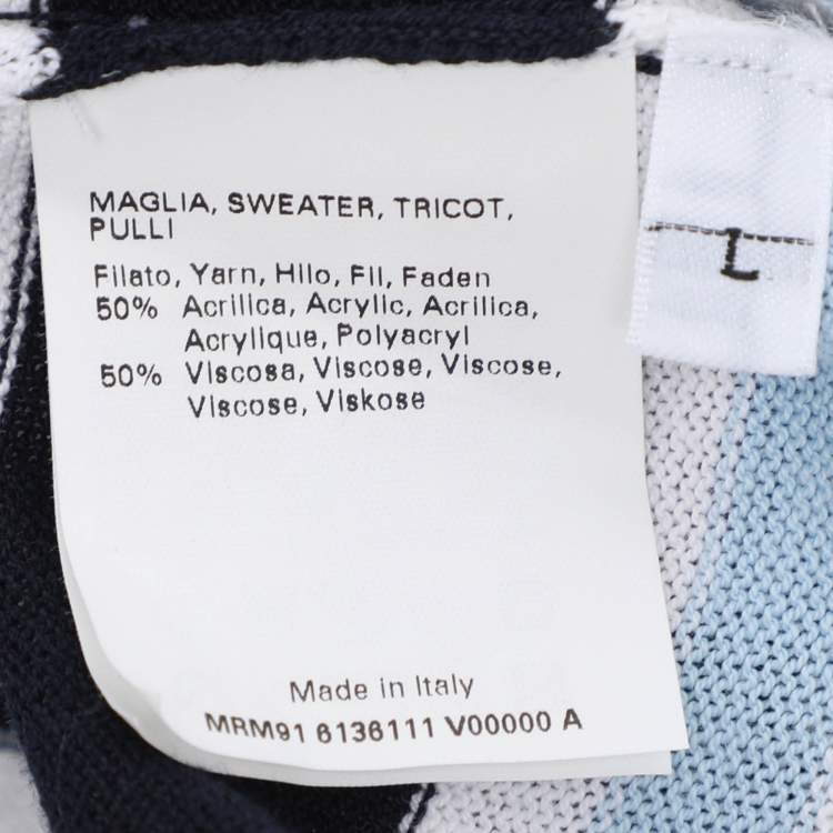 مملوكة مسبقًا Marina Rinaldi Multicolor Stripe Knit Fabric Sweatshirt L