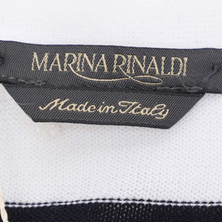 مملوكة مسبقًا Marina Rinaldi Multicolor Stripe Knit Fabric Sweatshirt L