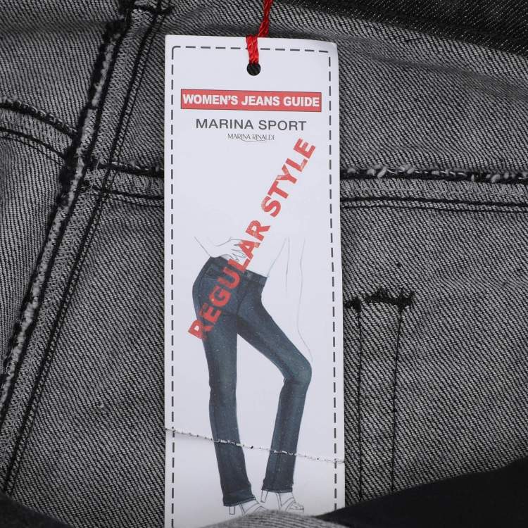 Pre Owned Marina Sport by Marina Rinaldi Dark Grey Denim Stretch Jeans XL