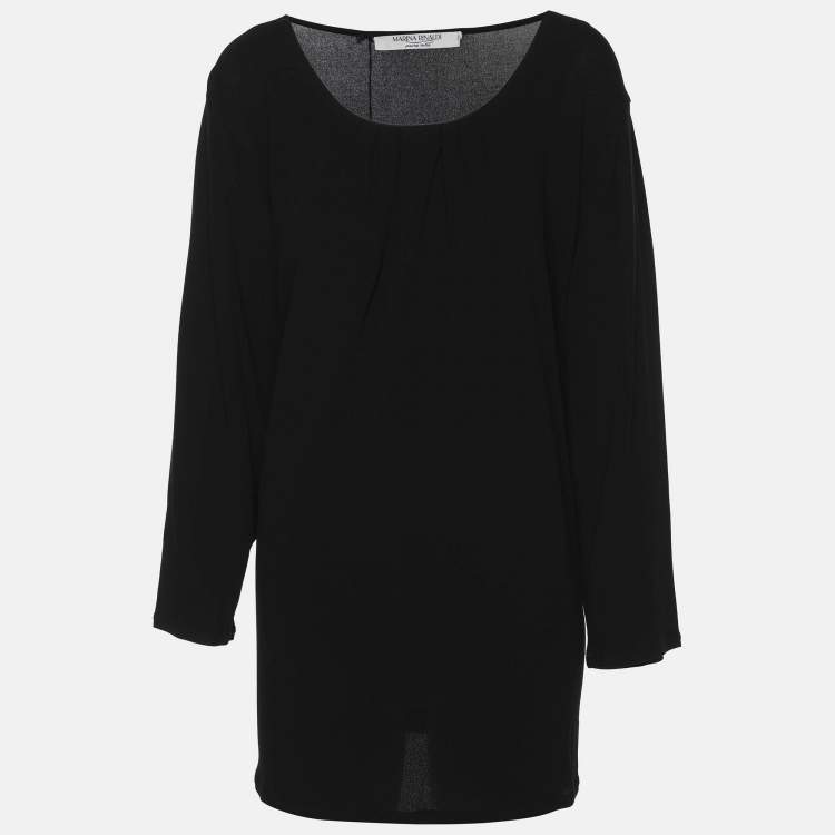 Pre Owned Marina Rinaldi Black Jersey Full Sleeve Top L