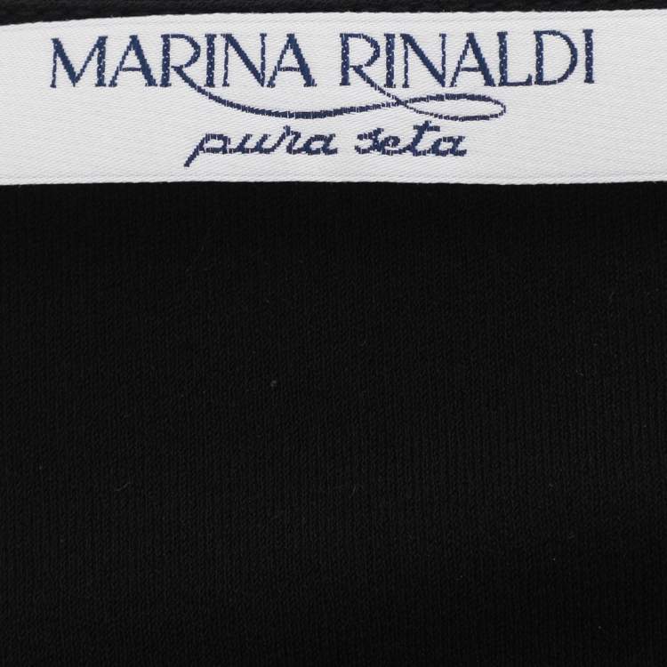 Pre Owned Marina Rinaldi Black Jersey Full Sleeve Top L