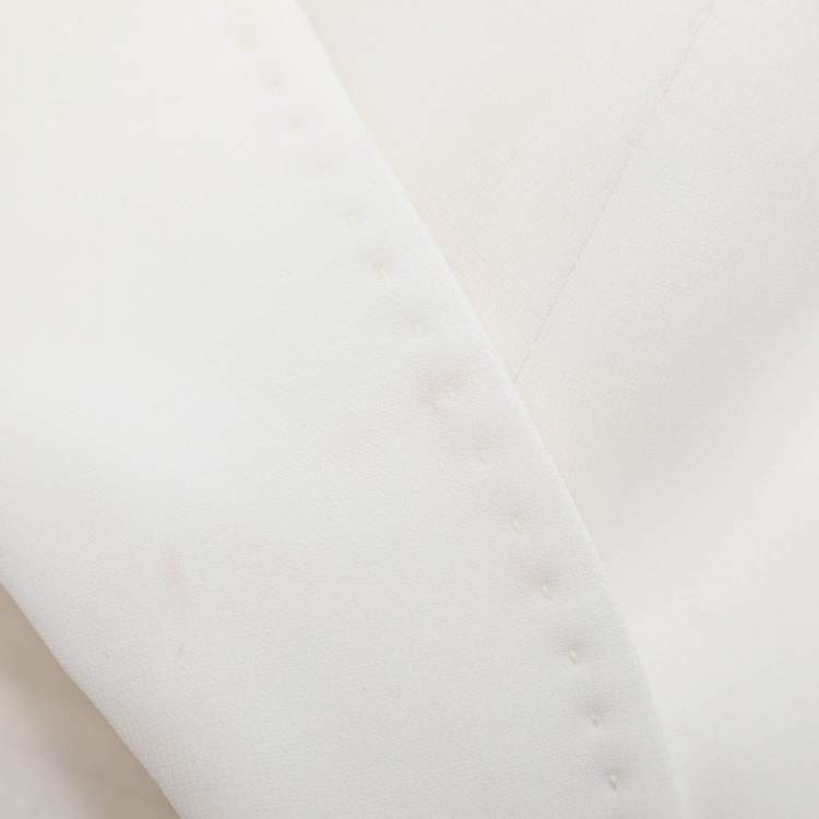Pre Owned Marina Rinaldi White Crepe Single Breasted Blazer L