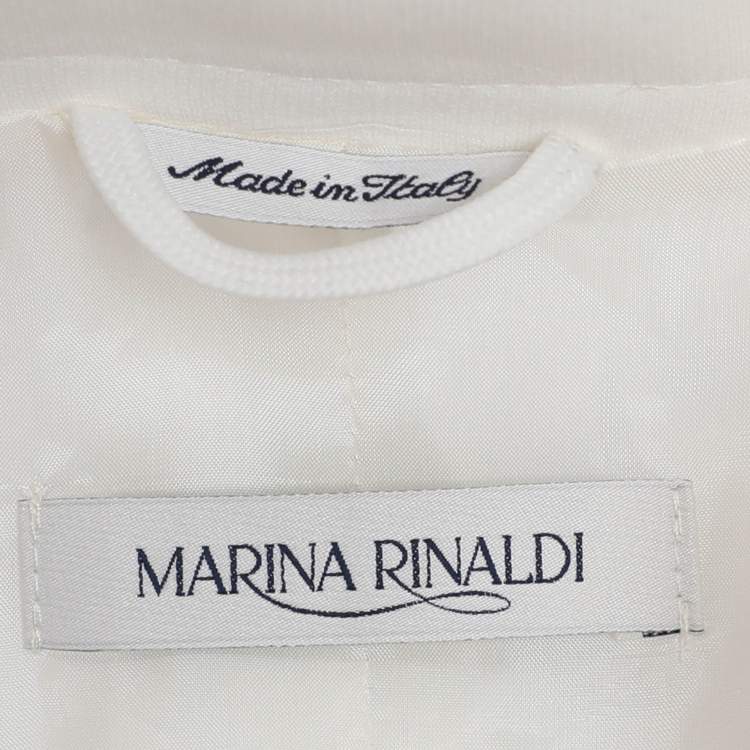 Pre Owned Marina Rinaldi White Crepe Single Breasted Blazer L