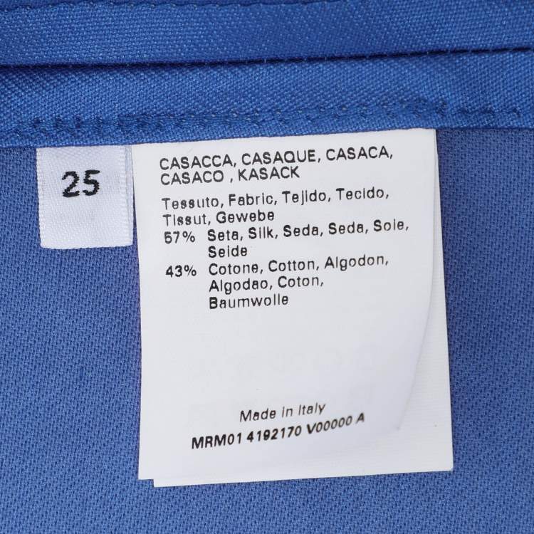 Pre Owned Marina Rinaldi Blue Silk Blend Blazer L