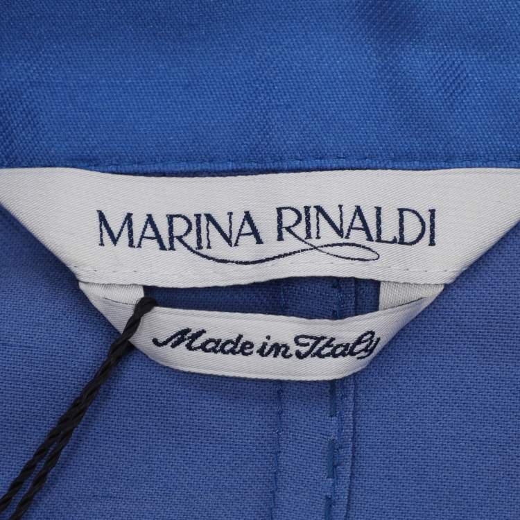 Pre Owned Marina Rinaldi Blue Silk Blend Blazer L
