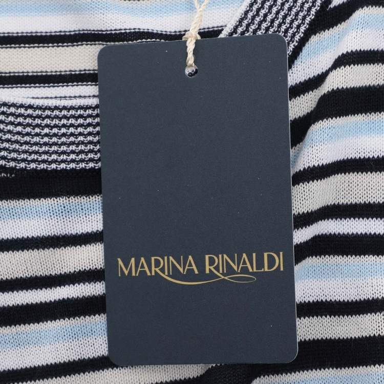 Pre Owned Marina Rinaldi Multicolor Stripe Stretch Knit Top L