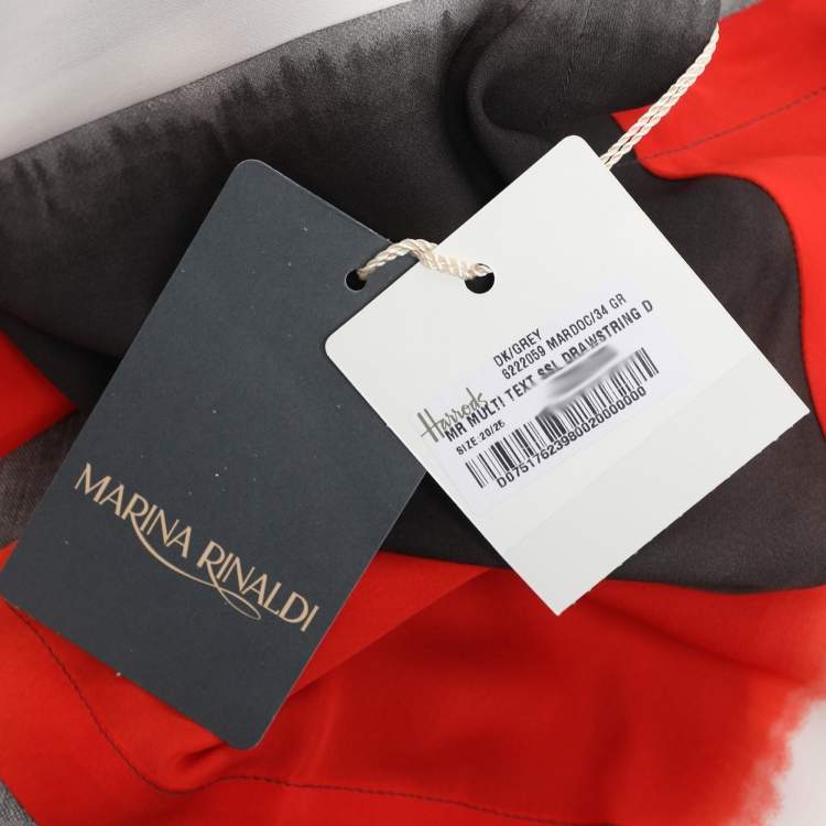 Pre Owned Marina Rinaldi Multicolor Silk Linen Drawstring Dress L