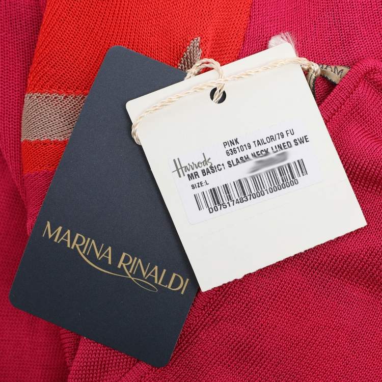 Pre Owned Marina Rinaldi Multicolor Knit Full Sleeve Sweater L