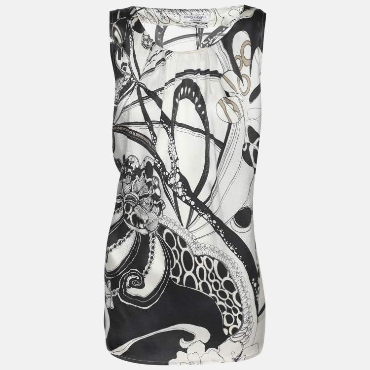 Pre Owned Marina Rinaldi Multicolor Silk Sleeveless Tops L