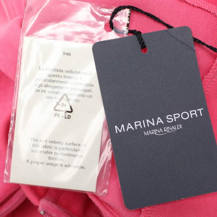 Pre Owned Marina Sport by Marina Rinaldi Pink Jersey Hoodie and Joggers Set L