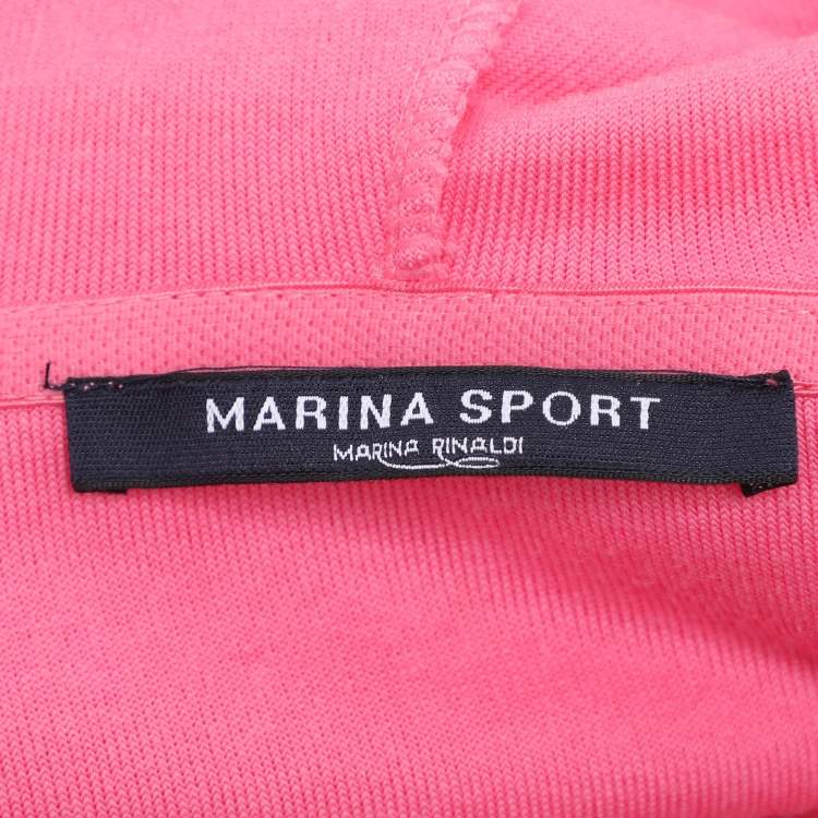 Pre Owned Marina Sport by Marina Rinaldi Pink Jersey Hoodie and Joggers Set L
