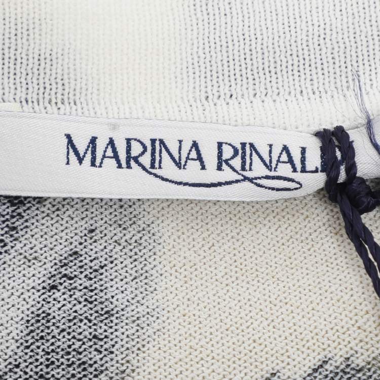 Pre Owned Marina Rinaldi Multicolor Jersey Neck Scoop 3/4 Sleeve Sweater L