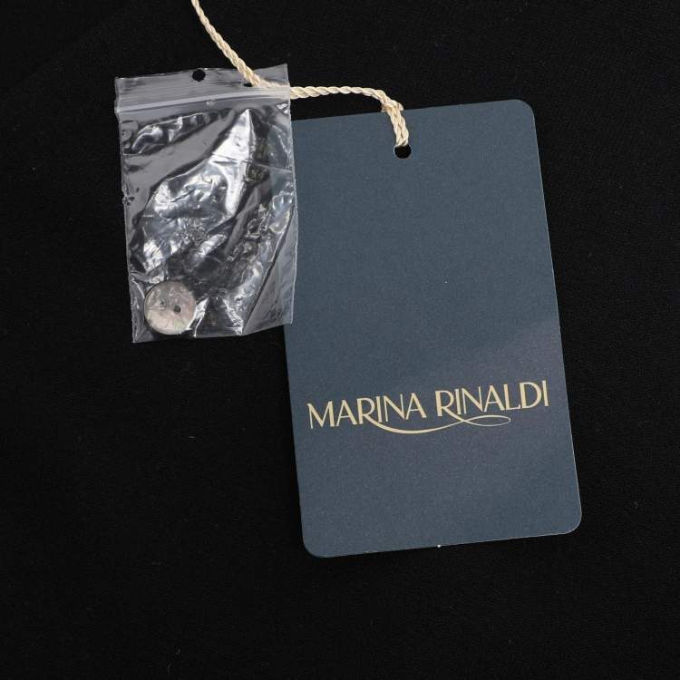 Pre Owned Marina Rinaldi Black Stretch Knit Belted Sweatshirt XL