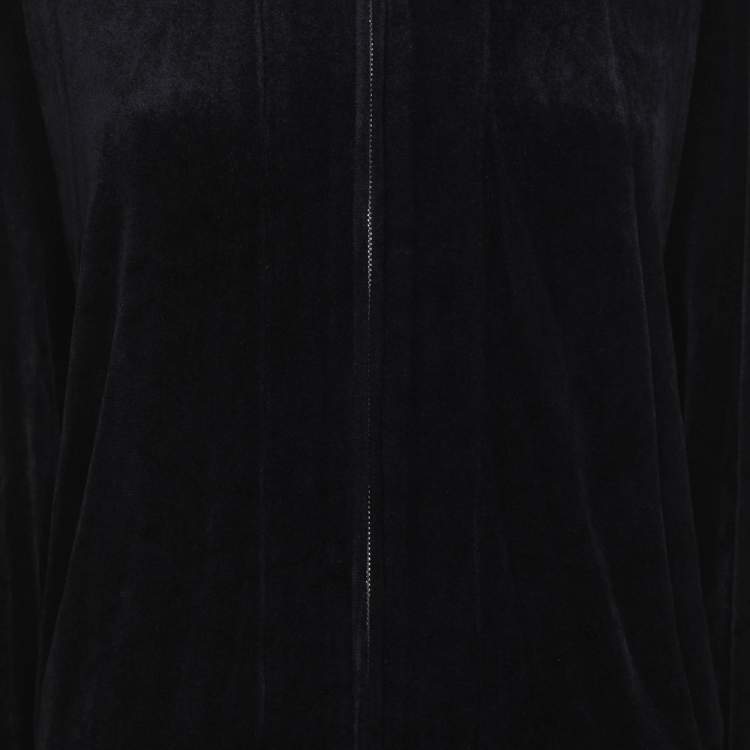 Pre Owned Voyage by Marina Rinaldi Navy Blue Jersey Zip-Up Jacket XL