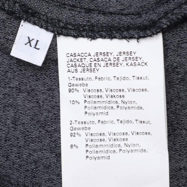 Pre Owned Voyage by Marina Rinaldi Navy Blue Jersey Zip-Up Jacket XL