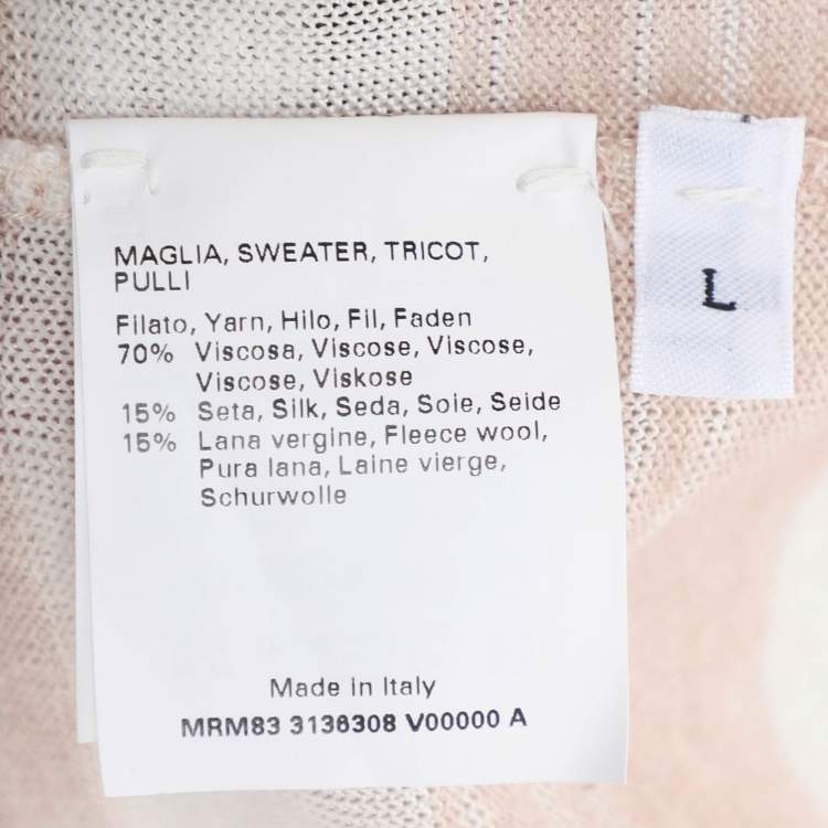 Pre Owned Voyage by Marina Rinaldi Peach/Metallic Stripe Stretch Knit Sweatshirt L