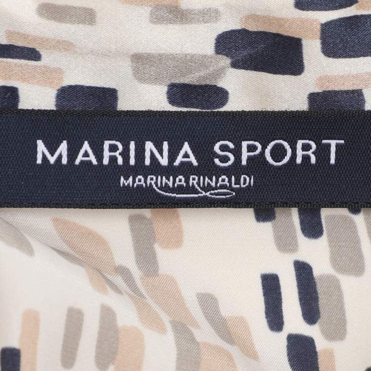 Pre Owned  Marina Sport by Marina Rinaldi Multicolor Printed Silk Button Front Shirt L