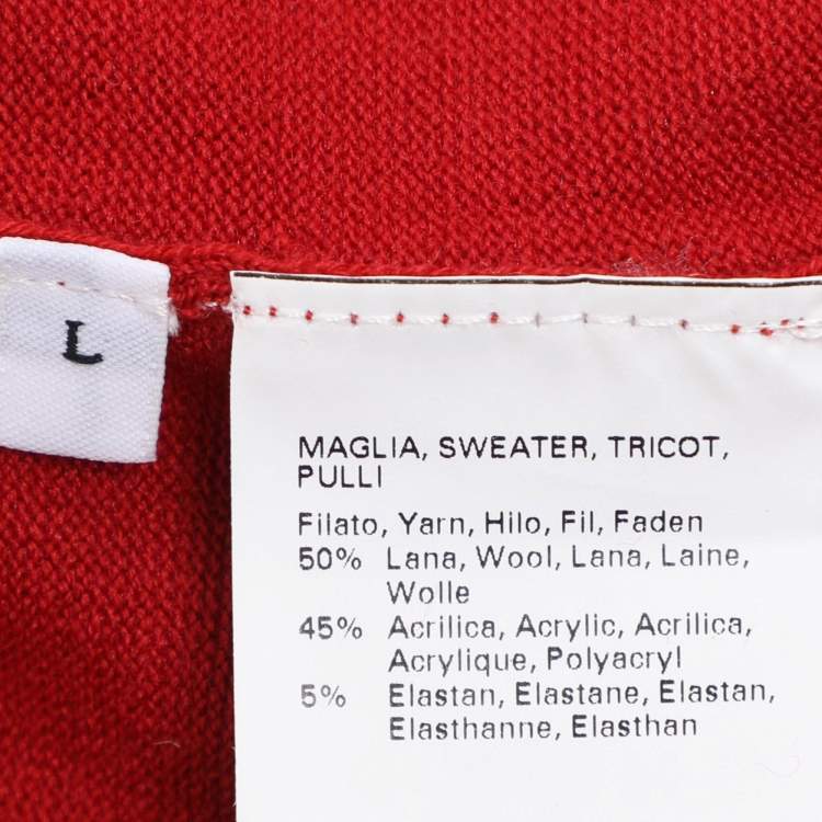 مملوكة مسبقًا Marina Rinaldi Red Stretch Knit Sweater L
