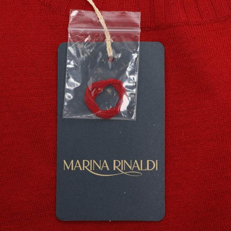 مملوكة مسبقًا Marina Rinaldi Red Stretch Knit Sweater L