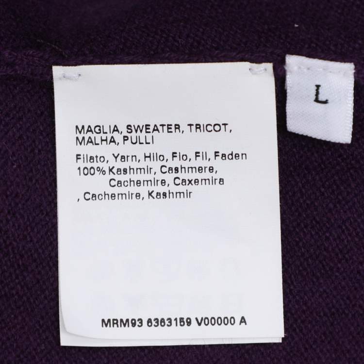 Pre Owned Marina Rinaldi Purple Cashmere Short Sleeve Sweatshirt L