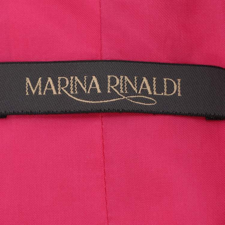 Pre Owned Marina Rinaldi Pink Jacquard Check Pattern Single Breasted Blazer L