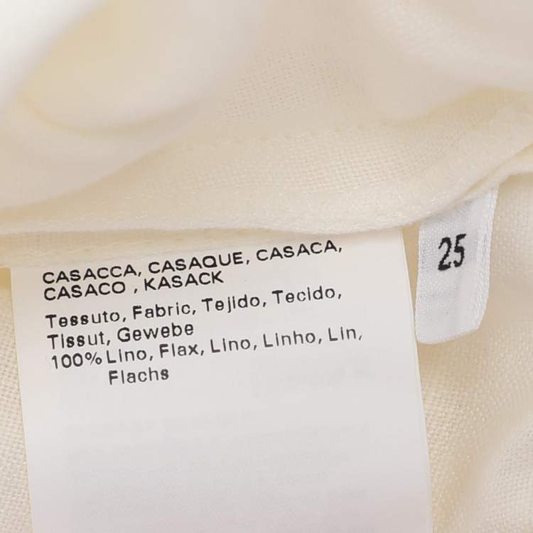 مملوكة مسبقًا Voyage by Marina Rinaldi White Linen Shirt Jacket L