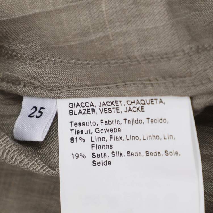 Pre Owned Marina Rinaldi Grey Texture Linen Blend Blazer L