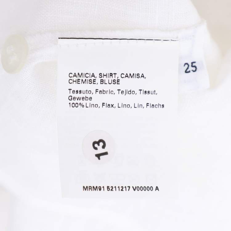 Pre Owned Marina Sport by Marina Rinaldi White Line Embroidered Button Front Shirt L