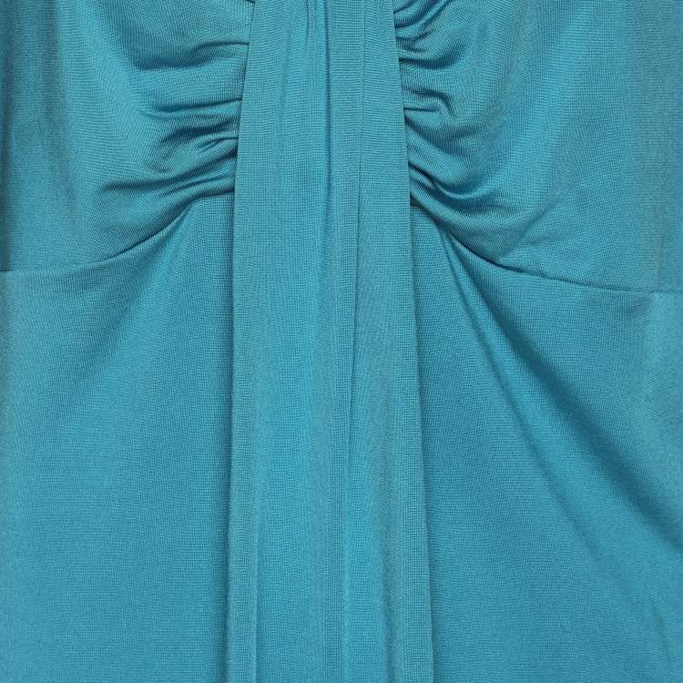 مملوكة مسبقًا Marina Rinaldi Metallic Blue Jersey Sleeveless Tops L