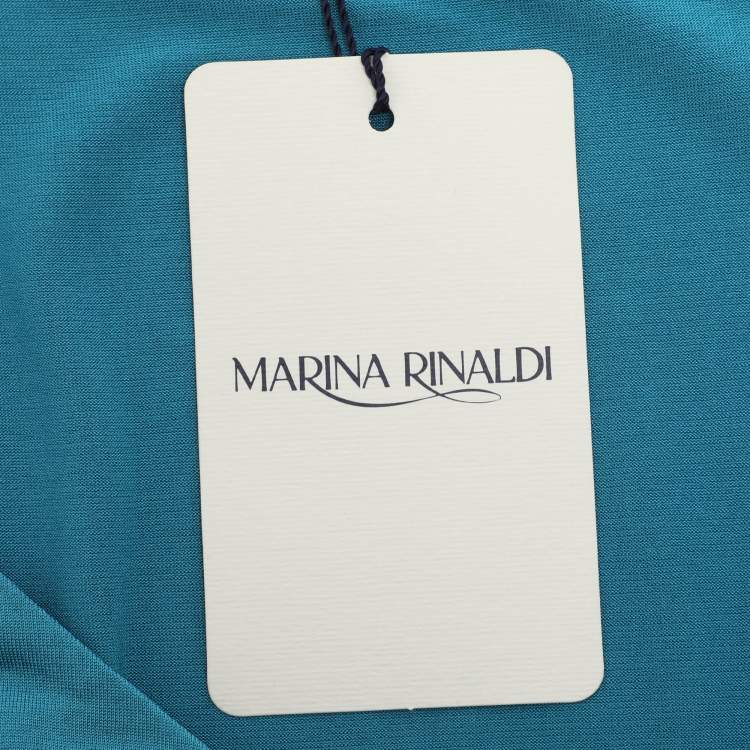 مملوكة مسبقًا Marina Rinaldi Metallic Blue Jersey Sleeveless Tops L