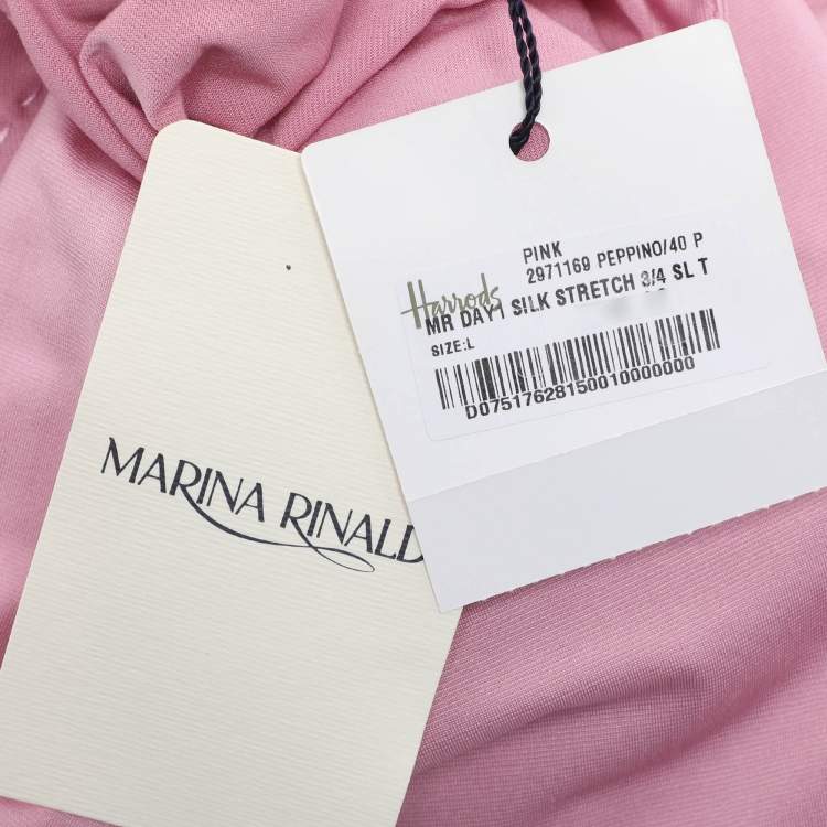 Pre Owned Marina Rinaldi Light Pink Jersey 3/4 Sleeve Tops L