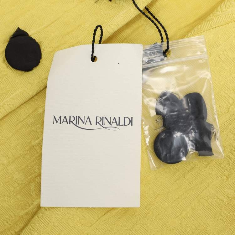 Pre Owned Marina Rinaldi Yellow Jacquard Blazer L