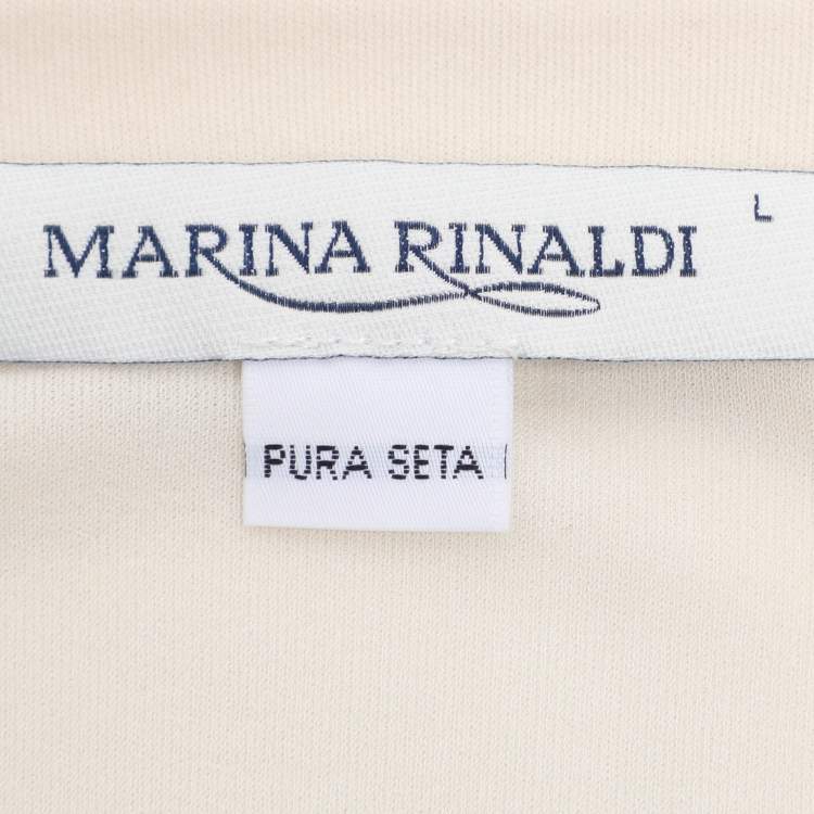 Pre Owned Marina Rinaldi Light Beige Long Sleeve Sweater L