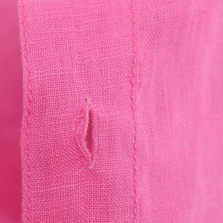 Pre Owned Marina Sport by Marina Rinaldi Pink Linen Button Front Shirt L