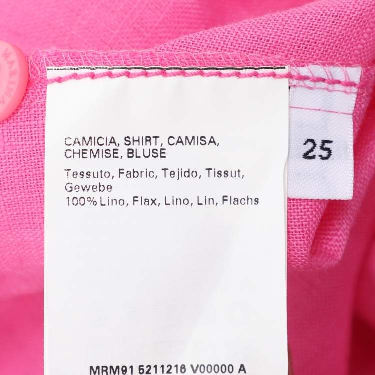Pre Owned Marina Sport by Marina Rinaldi Pink Linen Button Front Shirt L
